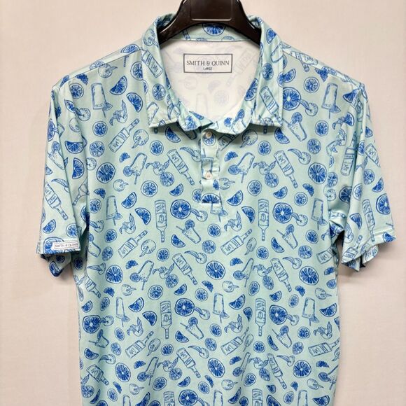 Smith & Quinn Men Short Sleeve Performance Polo Shirt Top Size Large D023 -1 - Picture 7 of 13